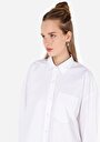 thumb-Afficher les détails de Chemise À Manches Longues Blanc Relaxed Fit Droit Sergé Femme
