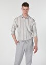 thumb-Afficher les détails de Chemise À Manches Longues Beige Slim Fit   Homme