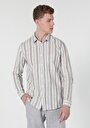 thumb-Afficher les détails de Chemise À Manches Longues Beige Slim Fit   Homme