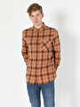 thumb-Afficher les détails de Chemise À Manches Longues Marron Comfort Fit   Homme