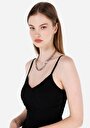 thumb-Afficher les détails de Robe Noir Slim Fit Manches Courtes Mdi Jacquard Femme
