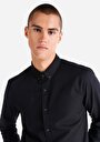 thumb-Afficher les détails de Chemise À Manches Longues Noir Slim Fit   Homme