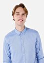 thumb-Afficher les détails de Chemise À Manches Longues Bleu Slim Fit   Homme