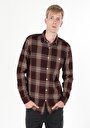 thumb-Afficher les détails de Chemise À Manches Longues Bordeaux Regular Fit   Homme