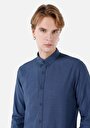 thumb-Afficher les détails de Chemise À Manches Longues Marine Slim Fit   Homme