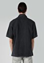 thumb-Afficher les détails de Chemise À Manches Courtes Gris  Oversize Fit Homme