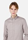 thumb-Afficher les détails de Chemise À Manches Longues Beige Slim Fit   Homme