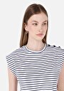 thumb-Afficher les détails de T-shirt À Manches Courtes Marine Regular Fit Rayé Femme