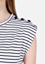 thumb-Afficher les détails de T-shirt À Manches Courtes Marine Regular Fit Rayé Femme
