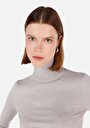 thumb-Afficher les détails de Pull Gris Slim Fit Manches Longues  Femme