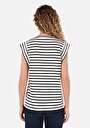 thumb-Afficher les détails de T-shirt À Manches Courtes Noir Regular Fit Rayé Femme