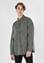 thumb-Afficher les détails de Shırt À Manches Longues Bleu Oversize Fit   Homme