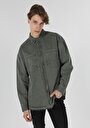 thumb-Afficher les détails de Shırt À Manches Longues Bleu Oversize Fit   Homme