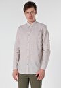 thumb-Afficher les détails de Chemise À Manches Longues Beige Regular Fit Droit Popeline Homme