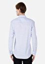 thumb-Afficher les détails de Chemise À Manches Longues Bleu Regular Fit Droit Popeline Homme