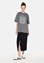 thumb-Afficher les détails de T-shirt À Manches Courtes Gris Comfort Fit Imprimé Femme
