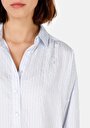 thumb-Afficher les détails de Chemise À Manches Longues Bleu Relaxed Fit Rayé Polyester Femme