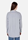 thumb-Afficher les détails de Chemise À Manches Longues Bleu Relaxed Fit Rayé Popeline Femme