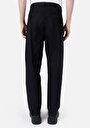 thumb-Afficher les détails de Pantalon Noir Düz Paça Medium Rise En Jacquard Wıde Fit Homme