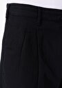 thumb-Afficher les détails de Pantalon Noir Düz Paça Medium Rise En Jacquard Wıde Fit Homme