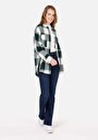 thumb-Afficher les détails de Chemise À Manches Longues Vert Relaxed Fit Plaid Sergé Femme