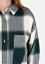 thumb-Afficher les détails de Chemise À Manches Longues Vert Relaxed Fit Plaid Sergé Femme
