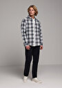 thumb-Afficher les détails de Pantalon Marine Straight Leg Medium Rise En Gabardine Slim Fit Homme