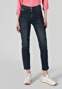 thumb-Afficher les détails de 703 Carla Pantalon Bleu   En  Slim Fit Femme