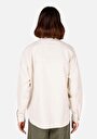 thumb-Afficher les détails de Chemise À Manches Longues Ecru Relaxed Fit Droit Sergé Femme