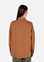 thumb-Afficher les détails de Chemise À Manches Longues Marron Relaxed Fit Droit Sergé Femme
