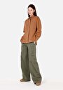 thumb-Afficher les détails de Chemise À Manches Longues Marron Relaxed Fit Droit Sergé Femme