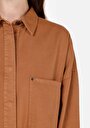 thumb-Afficher les détails de Chemise À Manches Longues Marron Relaxed Fit Droit Sergé Femme
