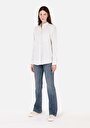 thumb-Afficher les détails de Chemise À Manches Longues Blanc Regular Fit Rayé Sergé Femme