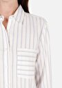thumb-Afficher les détails de Chemise À Manches Longues Blanc Regular Fit Rayé Sergé Femme