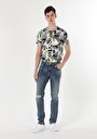thumb-Afficher les détails de 044 Karl Pantalon Bleu Straight Leg  En  Straight Fit Homme