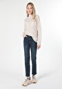 thumb-Afficher les détails de 703 Carla Pantalon Bleu   En  Slim Fit Femme