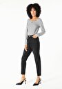 thumb-Afficher les détails de 896  Maria Pantalon Noir Tapered Leg  En  Mom Fit Femme