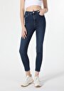 thumb-Afficher les détails de 760 Diana Pantalon Bleu   En  Skinny Fit Femme
