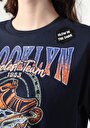 thumb-Afficher les détails de T-shirt À Manches Courtes Marine   Femme
