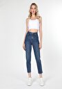 thumb-Afficher les détails de 896  Maria Pantalon Bleu   En  Mom Fit Femme