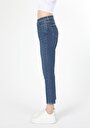 thumb-Afficher les détails de 896  Maria Pantalon Bleu   En  Mom Fit Femme
