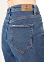 thumb-Afficher les détails de 896  Maria Pantalon Bleu   En  Mom Fit Femme