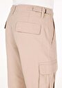 thumb-Afficher les détails de Pantalon Beige Düz Paça Medium Rise En Sergé Comfort Fit Homme