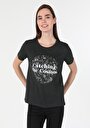 thumb-Afficher les détails de T-shirt À Manches Courtes Anthracite   Femme