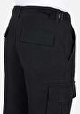 thumb-Afficher les détails de Pantalon Noir Düz Paça Medium Rise En Sergé Comfort Fit Homme
