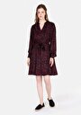 thumb-Afficher les détails de Robe Violet Regular Fit Manches Longues Mini Sergé Femme