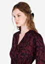 thumb-Afficher les détails de Robe Violet Regular Fit Manches Longues Mini Sergé Femme
