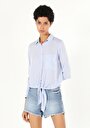 thumb-Afficher les détails de Chemise À Manches Longues Bleu Slim Fit   Femme